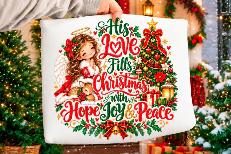 His Love Fills Christmas Hope Joy Peace PNG Christmas T-shir