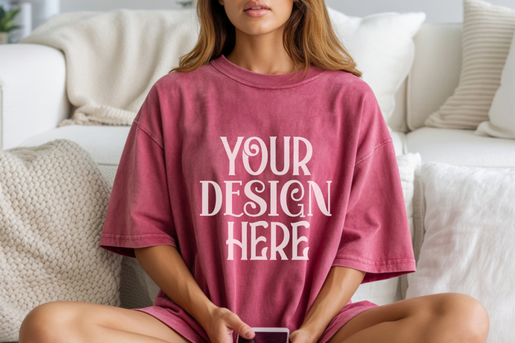 Berry Comfort Colors 1717 T-shirt Mockups,1717 Mockups