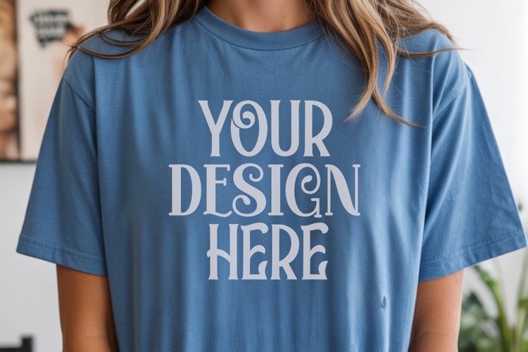 Blue Jean Comfort Colors 1717 Christmas Mockup, CC 1717