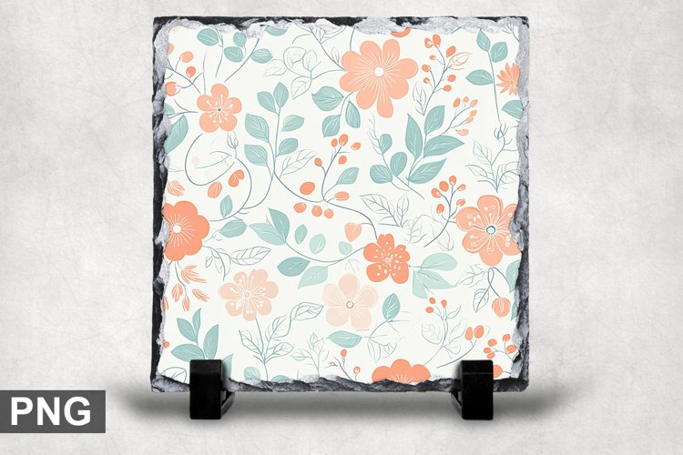Pastel Flowers Square Sublimation Slate Design