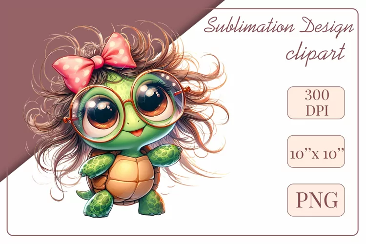 Cute Dancing Baby Turtle| Sublimation Design| Clipart | Png