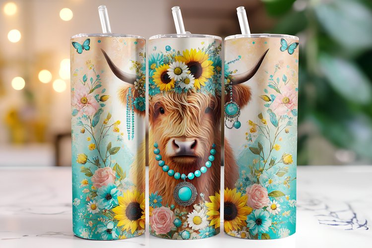 Highland Cow Tumbler Wrap | Sublimation | Tumblers