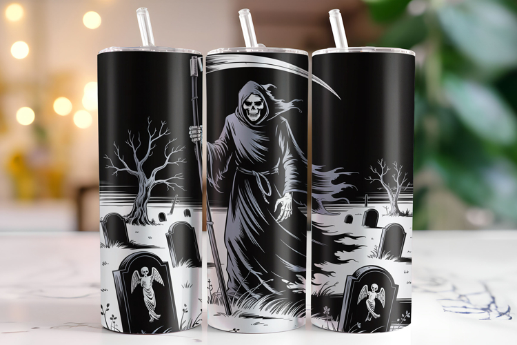 Grim Reaper Tumbler Wrap | Sublimation | Tumblers