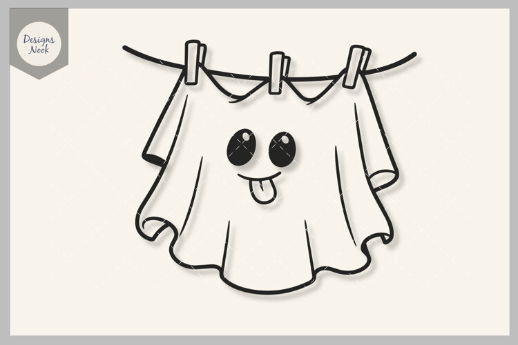 Cute Ghost SVG, Halloween Clothesline SVG, Ghost Sheet SVG example image 1