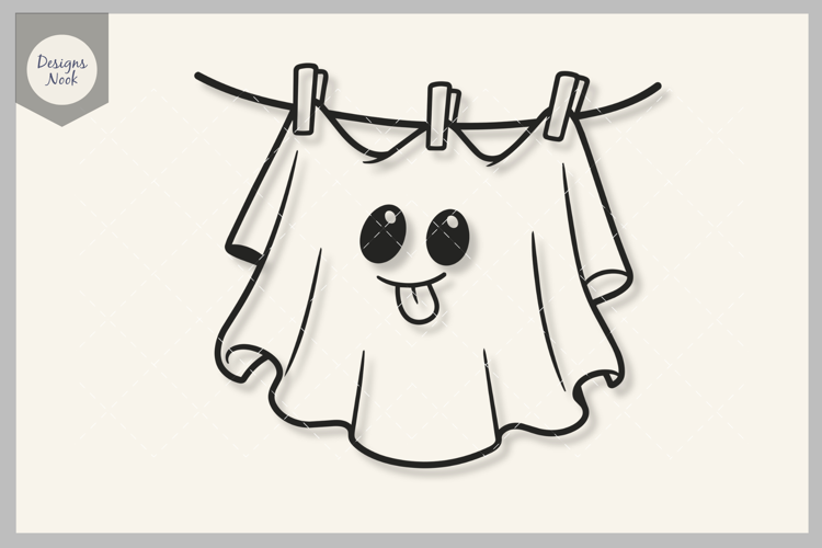 Cute Ghost SVG, Halloween Clothesline SVG, Ghost Sheet SVG