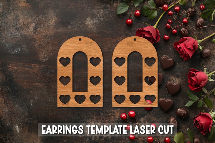 Heart Earrings Svg Image 16