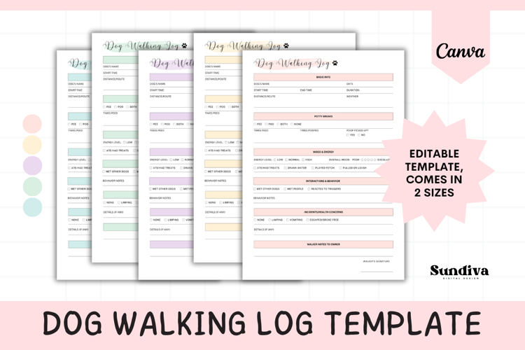Dog Walking Log Template 2