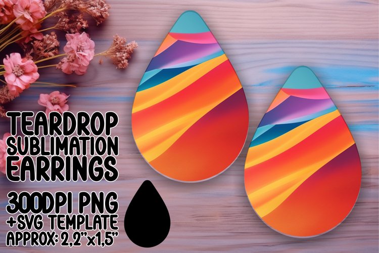 Eye-Catching Gradient Teardrop Earrings for Sublimation