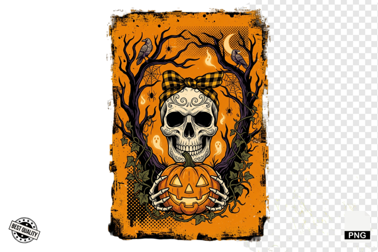 Distressed Vintage Halloween Design Clipart