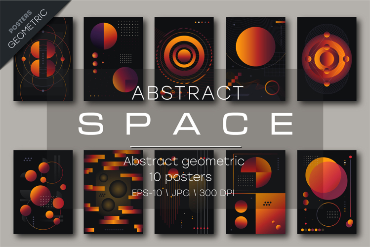 Abstract Futuristic Posters. 10 Posters.