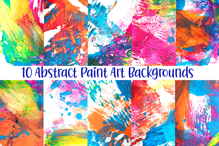 10 Vibrant Abstract Paint Texture Backgrounds JPG Collection