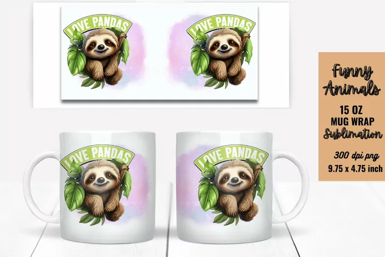 Funny Animals Mug Wrap Sublimation, Mug Wrap PNG