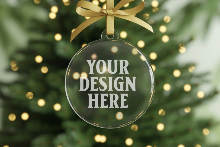 Acrylic Christmas Ornament Mockup , christmas ornament mocku