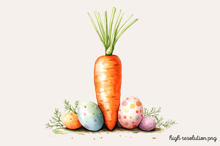 Carrot Watercolor Clipart PNG
