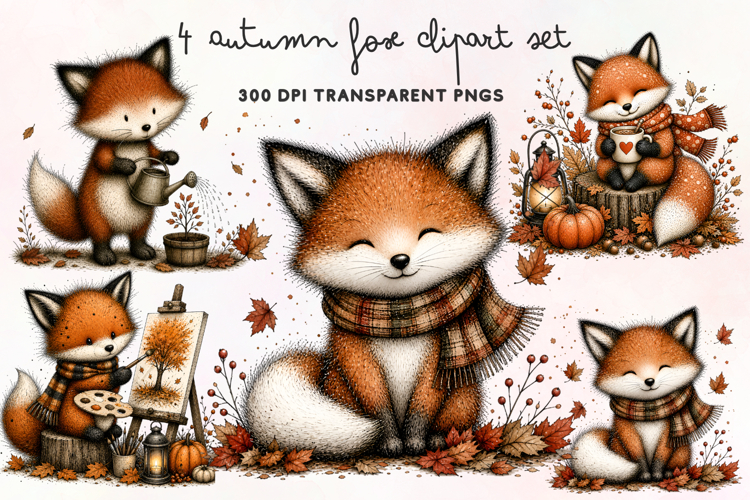 Autumn Fox Clipart PNG
