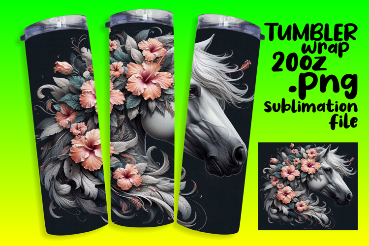 20oz Tumbler Template for Gifts , Horse