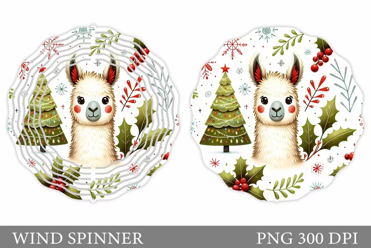 Christmas Lama Wind Spinner. Christmas Wind Spinner Design