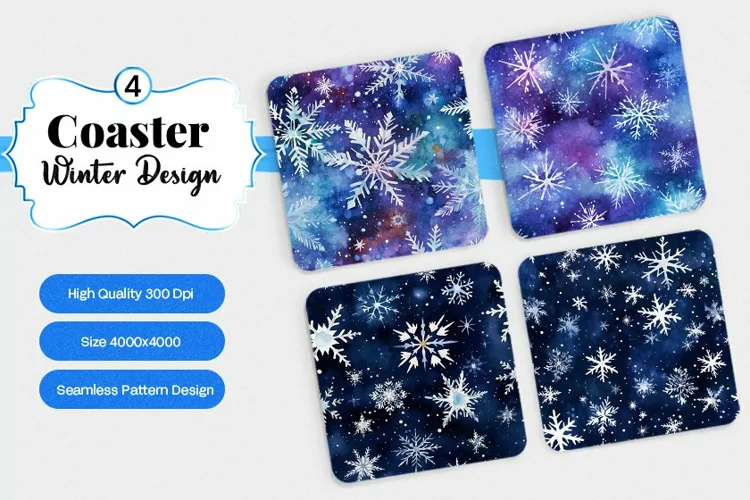 Square Coaster winter snow Sublimation