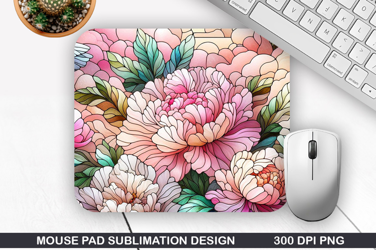 Mouse Pad Sublimation, Spring Flowers Mouse Pad PNG Design