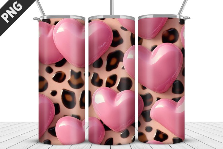Lovely Hearts Tumbler Design | Valentine's Day Tumbler Wrap example image 1