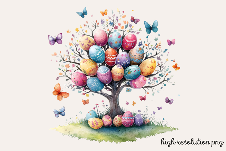 Easter Egg Tree Clipart PNG