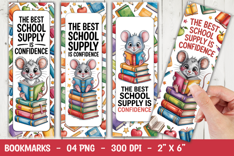 Mouse Back to School Bookmark Sublimation