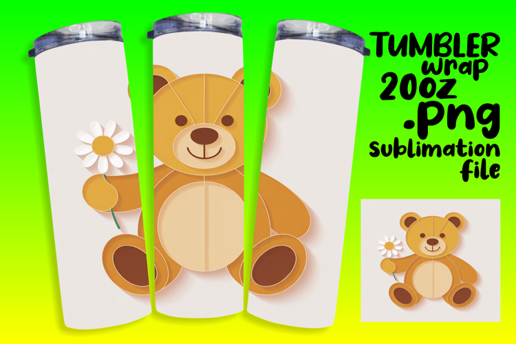 VIBRANT 20oz Tumbler Artwork for Gifts , Cute Bear