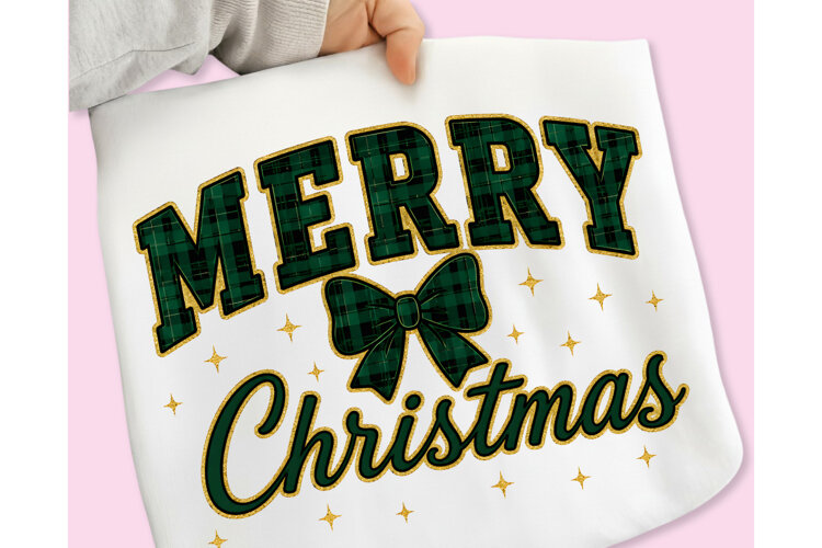 Christmas PNG, Merry Christmas Plaid, Merry Christmas PNG example image 1