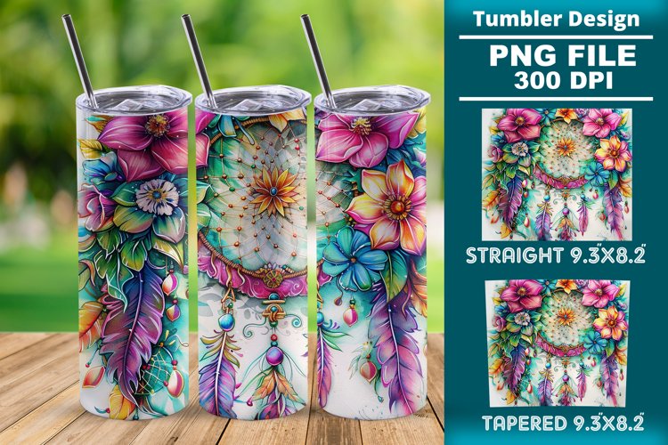 Dreamcatcher 20oz skinny Tumbler wrap design png