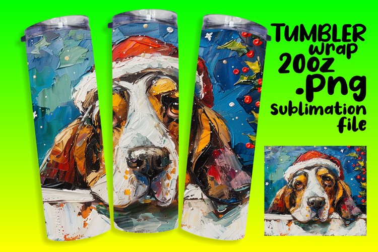 Peeking Dog Sublimation Tumbler Wrap Christmas Winter 20oz