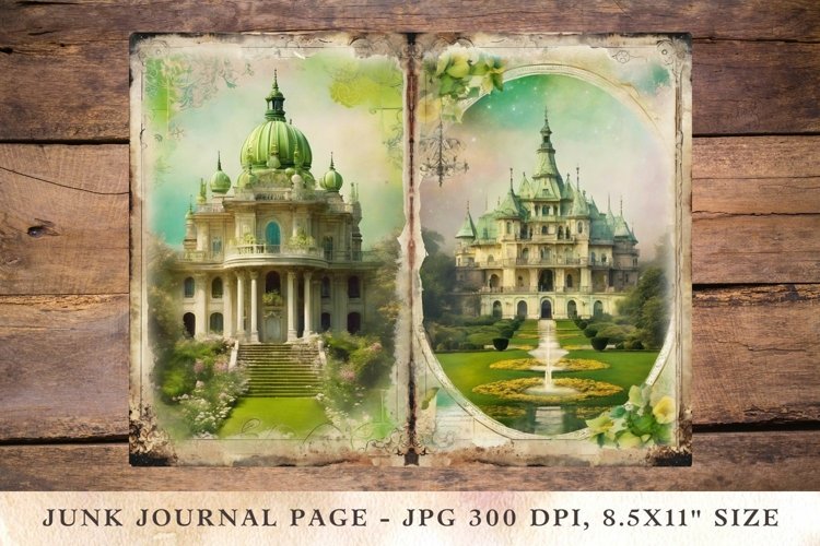 Printable Junk Journal castle 1 example image 1