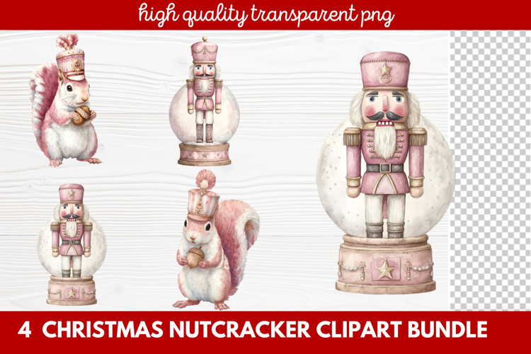 4 Christmas Nutcracker Clipart | Festive Holiday Nutcracker