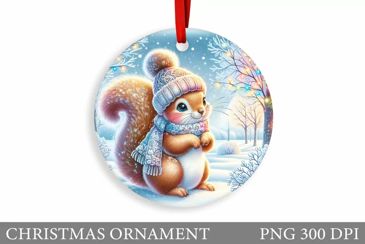 Cute Squirrel Christmas Ornament. Christmas Ornament Design