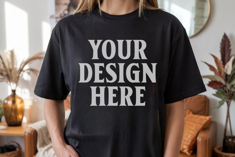 Black Tshirt Mockup Image 3