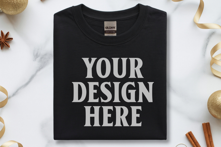 Black Tshirt Mockup Image 14