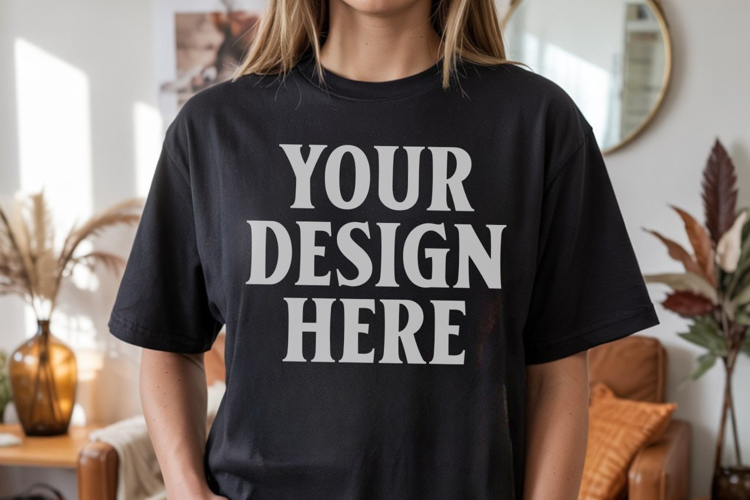 Black Tshirt Mockup Image 18