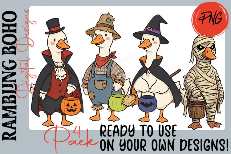 Halloween Goose In Costume Illustration