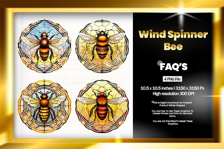 Bee Wind Spinner Sublimation - 04 Variations example image 1