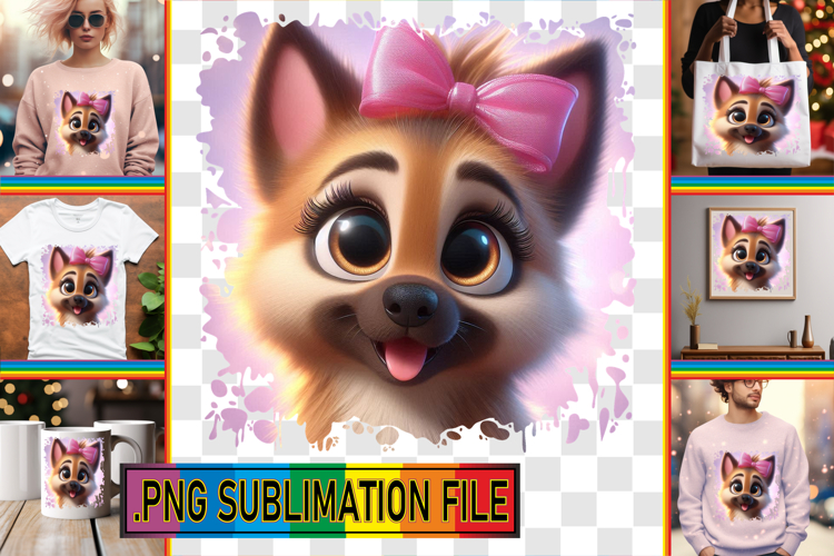 LUMINOUS TOTE BAG Gift Ideas PNG, 3D Dog