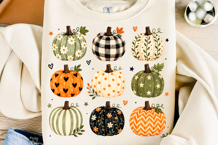 Cute Patterned Pumpkin Fall PNG