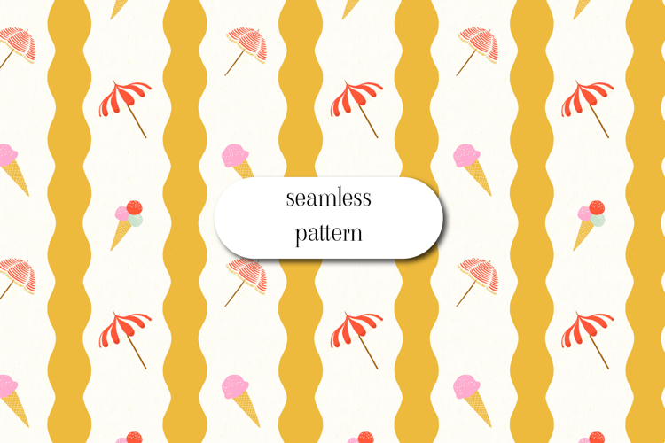 Yellow Retro Summer Stripe Seamless Pattern Design