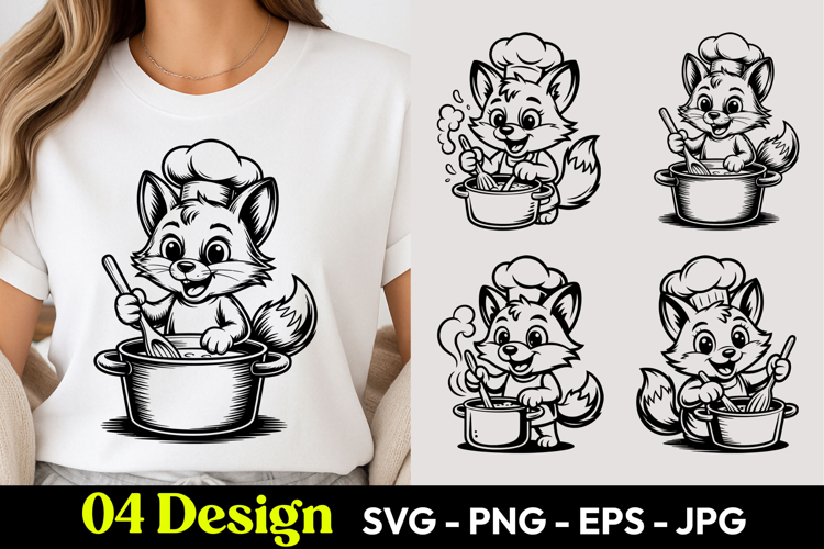 Cute Chef Fox SVG PNG