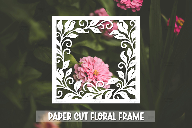 Paper cut Floral Frame SVG Cricut,Silhouette Craft