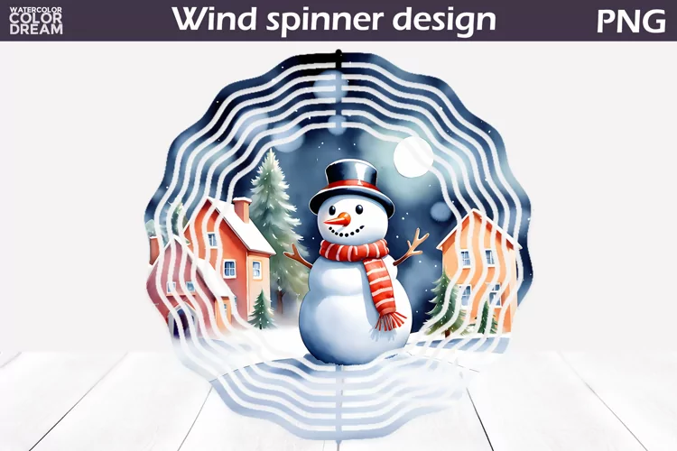 Snowman Wind Spinner Sublimation | Christmas Wind Spinner