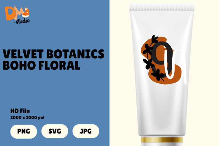 Velvet Botanics Boho Floral Monogram
