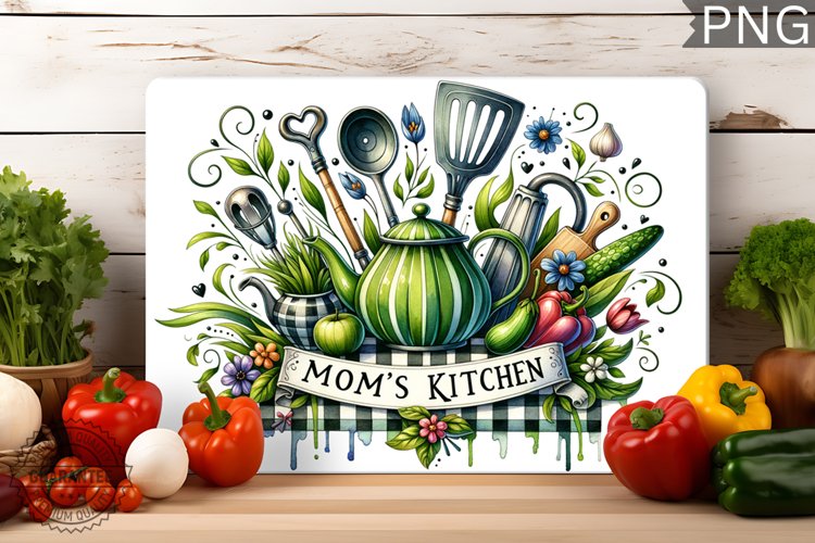 Moms Kitchen Cutting Board Design, Mom Kitchen Sublimation