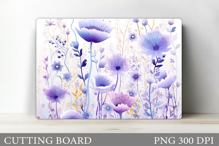 Flowers Cutting Board Design. Flowers Sublimation