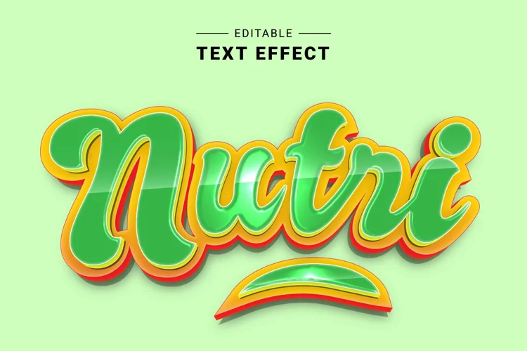 Editable Text Effect for Illustrator. Vector Graphic styles