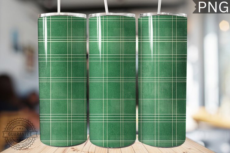Green Plaid Tumbler Wrap - High Quality 300 Dpi example image 1