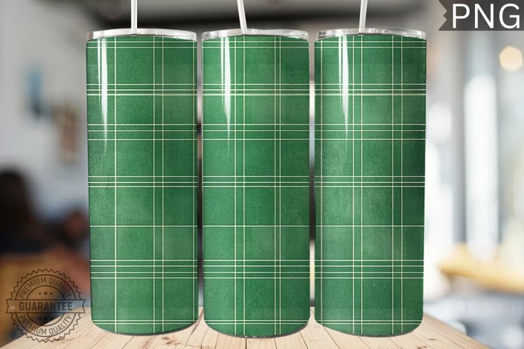 Green Plaid Tumbler Wrap - High Quality 300 Dpi